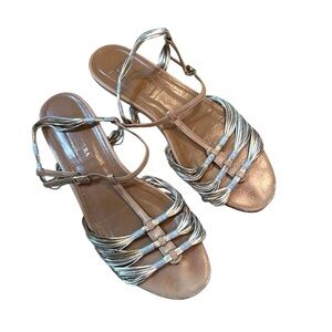 Aquazzura Metallic Strappy Sandals
